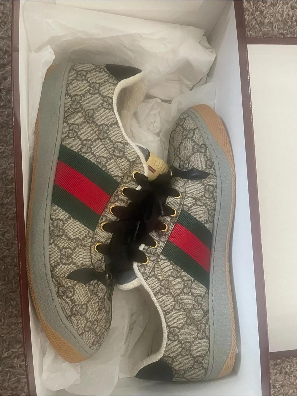 MEN’s GUCCI SCREENER GG SNEAKER SHOES 10 WORN ONCE RETAIL $1200
